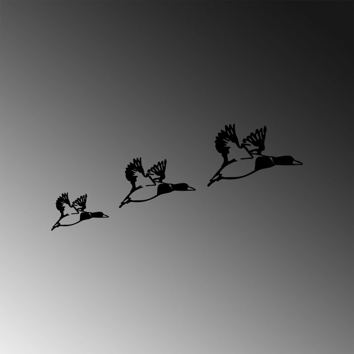 Wallity Ducks - 290 Escultura de Pared de Metal Negra